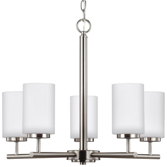Oslo Five Light Chandelier in Brushed Nickel