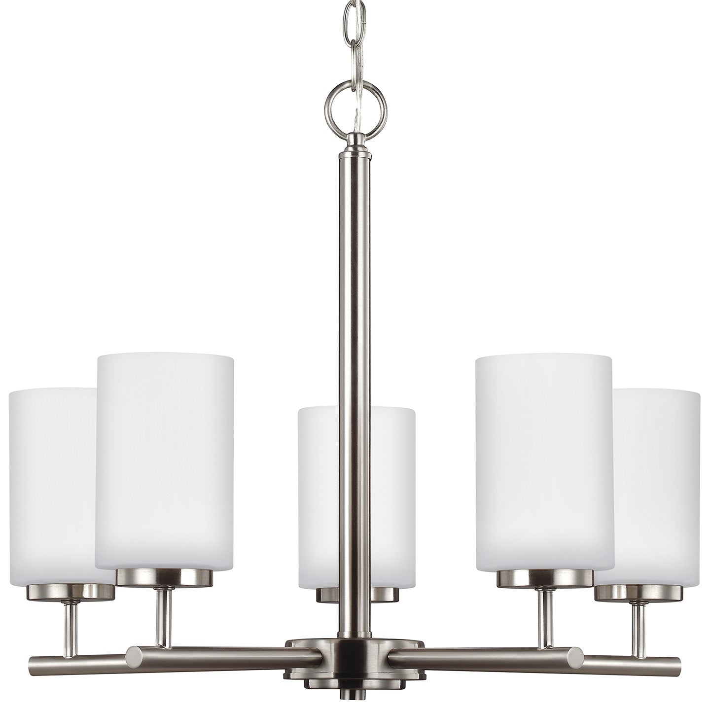 Oslo Five Light Chandelier in Brushed Nickel