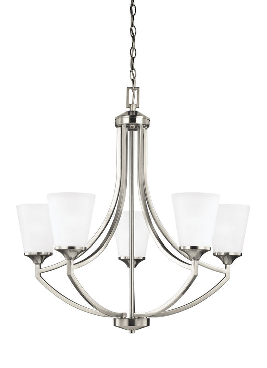 Hanford Five Light Chandelier in Brushed Nickel