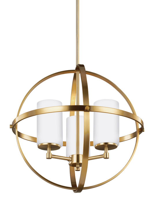 Generation Lighting - 3124603-848 - Three Light Chandelier - Alturas - Satin Brass