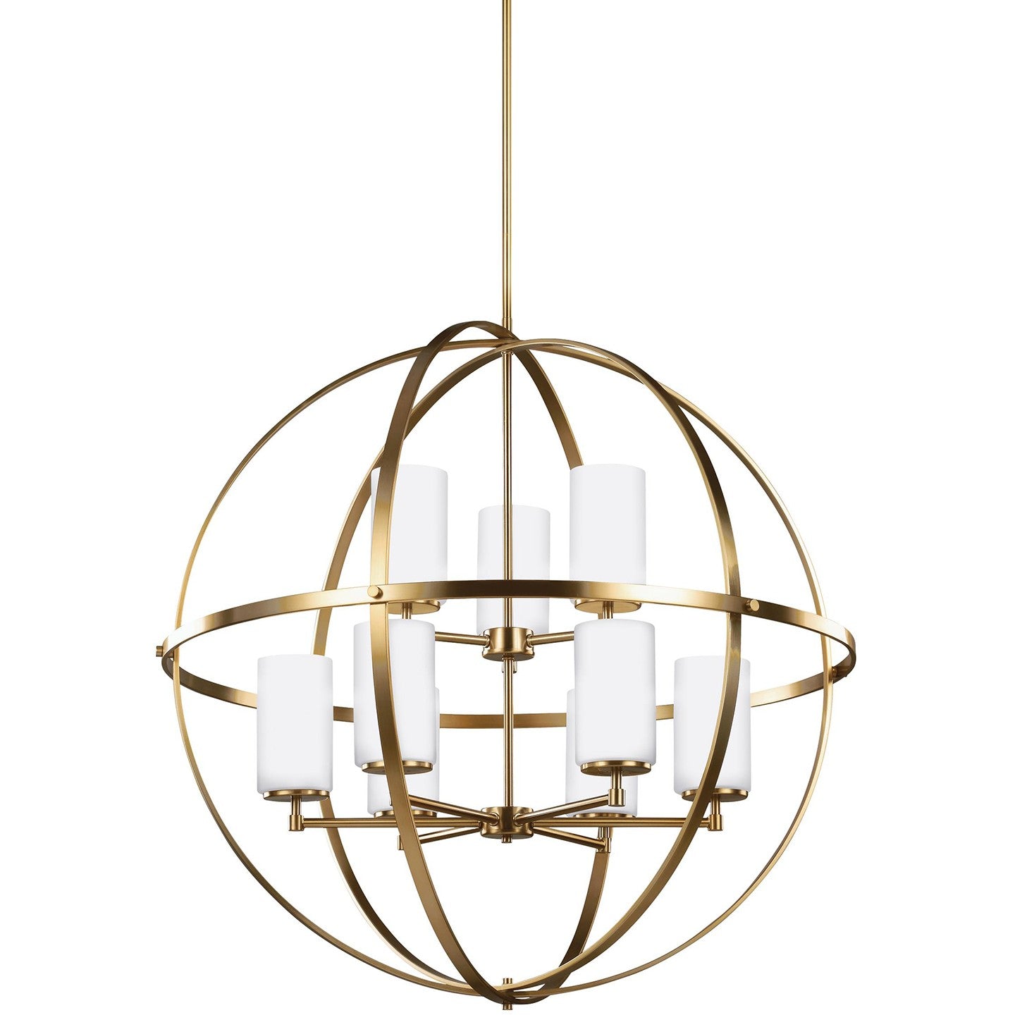 Alturas Nine Light Chandelier in Satin Brass