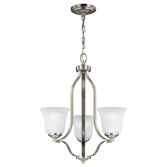 Emmons Three Light Chandelier in Brushed Nickel