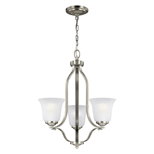 Emmons Three Light Chandelier in Brushed Nickel