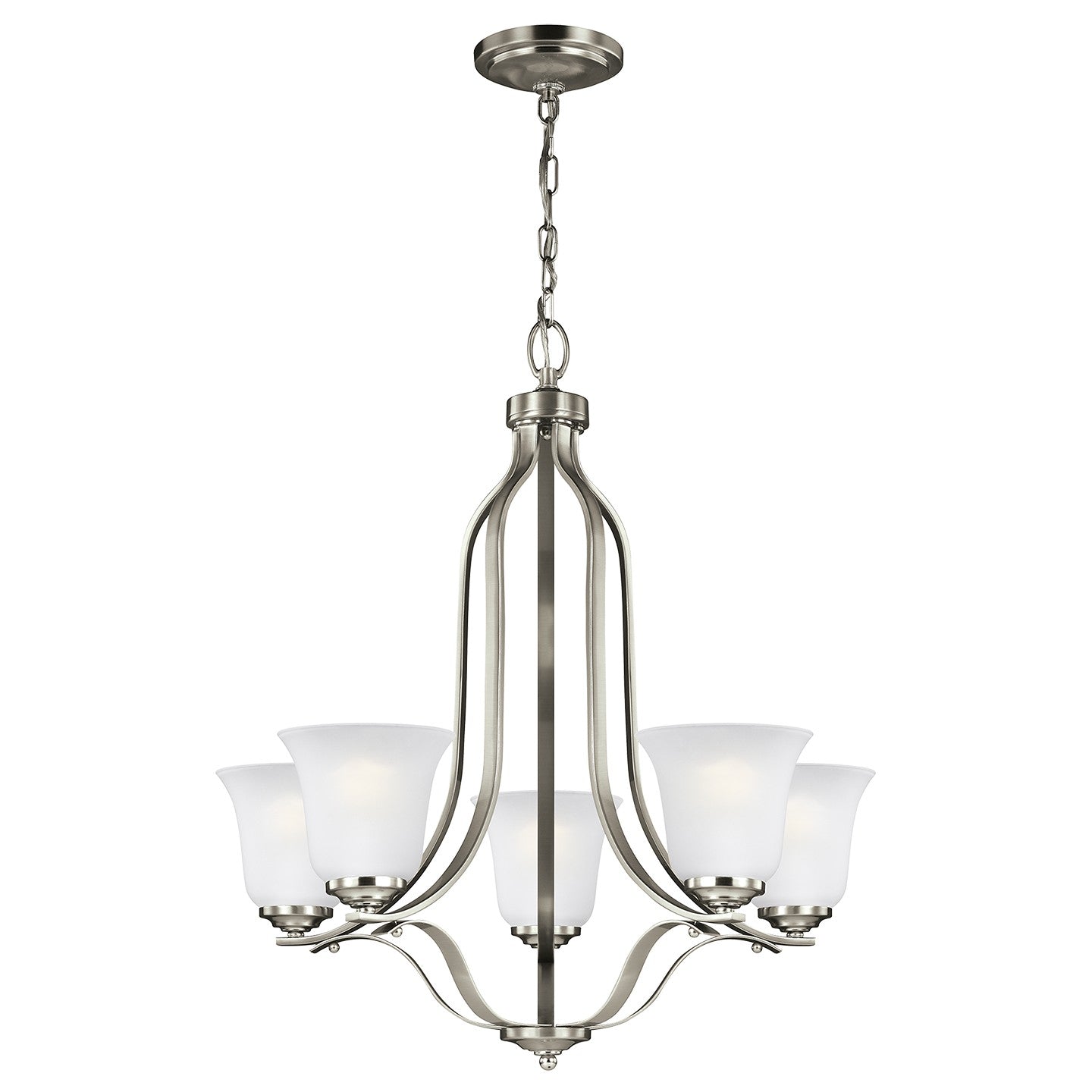 Emmons Five Light Chandelier in Brushed Nickel
