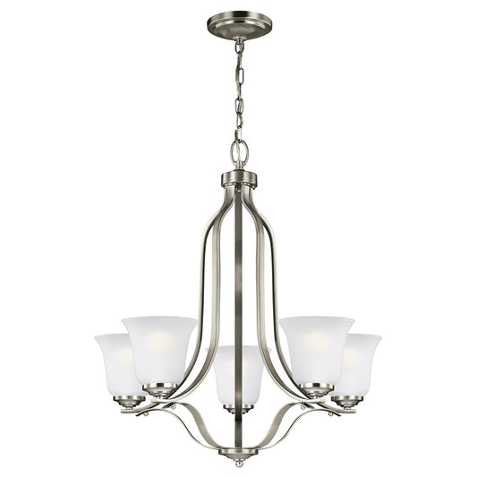 Emmons Five Light Chandelier in Brushed Nickel