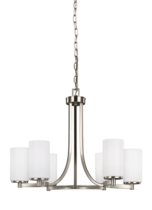Hettinger Six Light Chandelier in Brushed Nickel