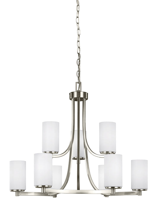 Hettinger Nine Light Chandelier in Brushed Nickel