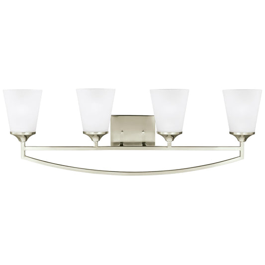 Generation Lighting - 4424504EN3-962 - Four Light Wall / Bath - Hanford - Brushed Nickel