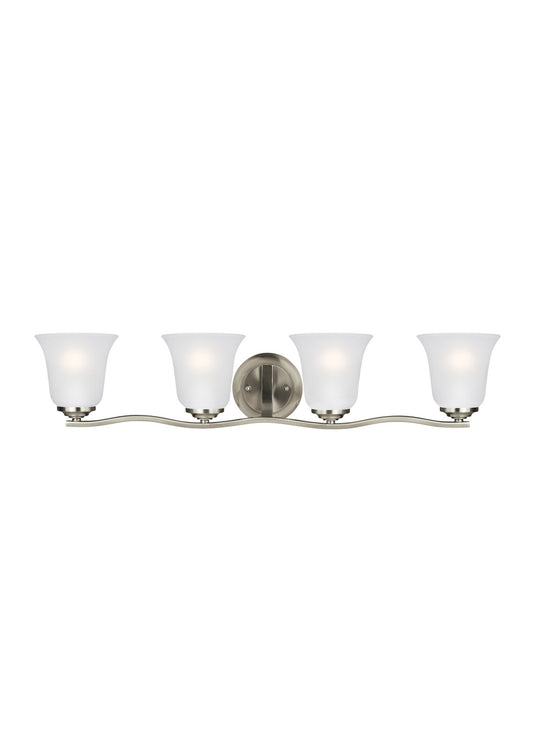 Generation Lighting - 4439004-962 - Four Light Wall / Bath - Emmons - Brushed Nickel