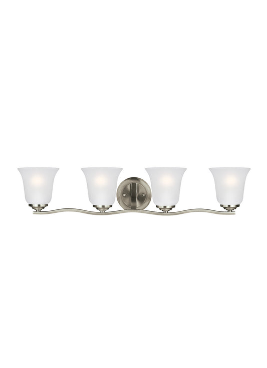 Generation Lighting - 4439004EN3-962 - Four Light Wall / Bath - Emmons - Brushed Nickel