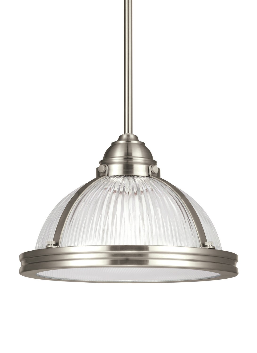 Pratt Street Prismatic One Light Pendant in Brushed Nickel