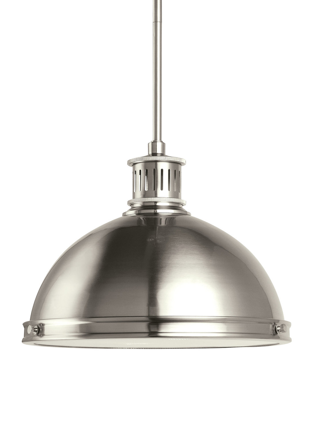 Pratt Street Metal Two Light Pendant in Brushed Nickel
