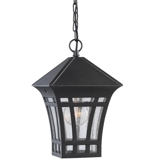 Herrington One Light Outdoor Pendant in Black