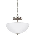 Generation Lighting - 77160EN3-962 - Two Light Semi-Flush Convertible Pendant - Oslo - Brushed Nickel