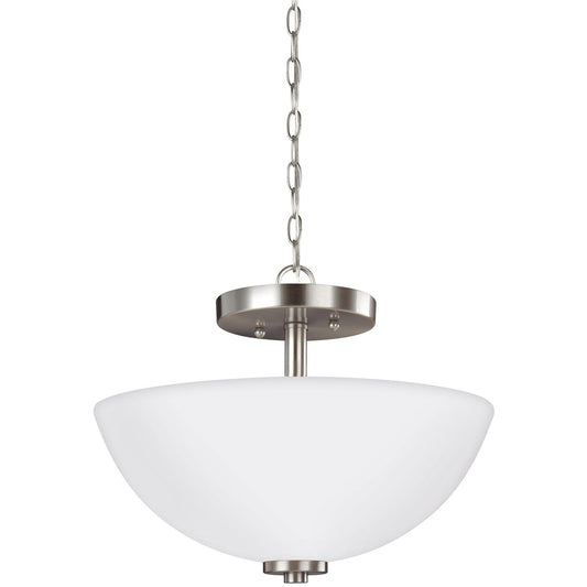 Generation Lighting - 77160EN3-962 - Two Light Semi-Flush Convertible Pendant - Oslo - Brushed Nickel