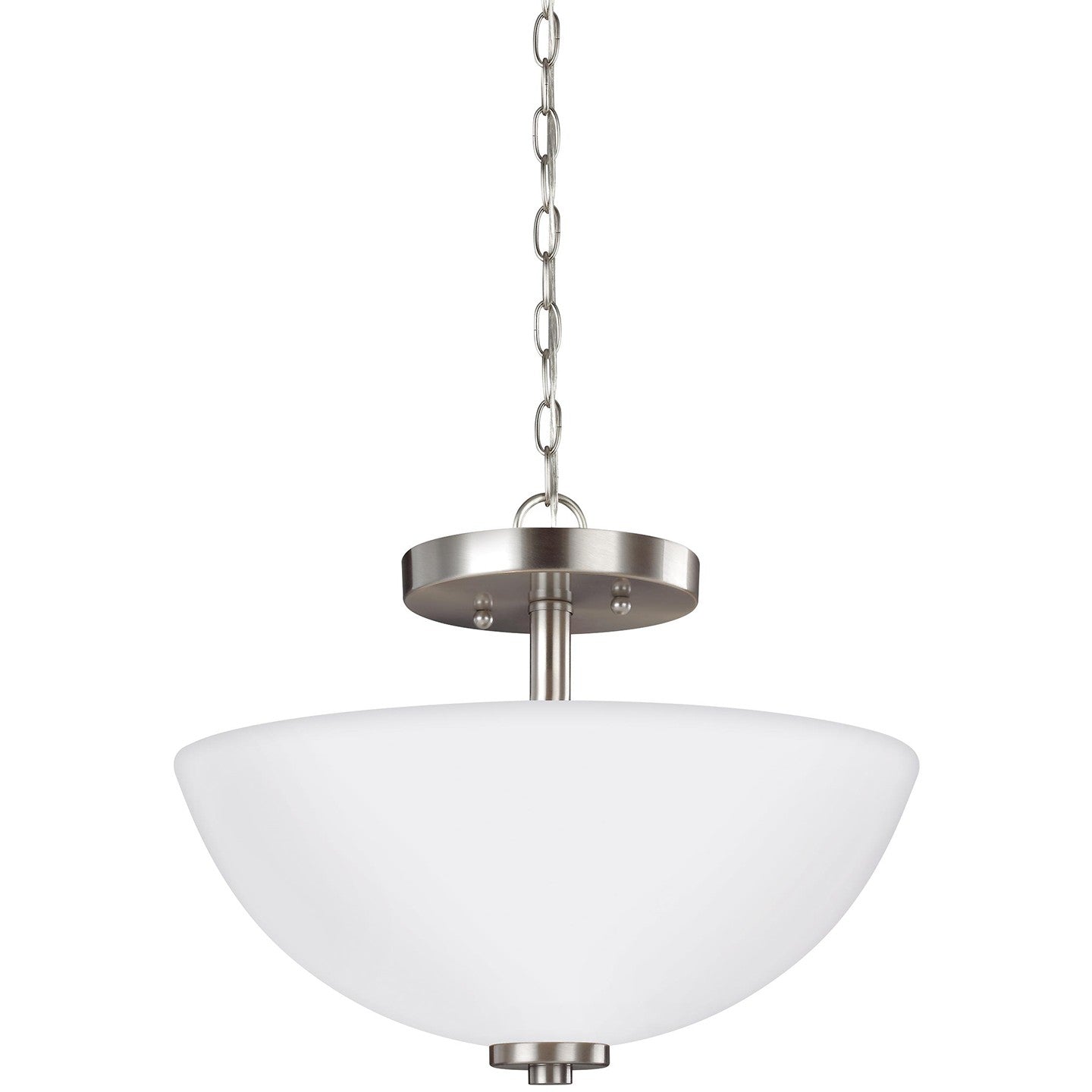 Oslo Two Light Semi-Flush Convertible Pendant in Brushed Nickel