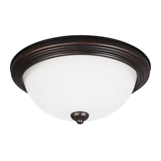 Geary Two Light Flush Mount in Bronze