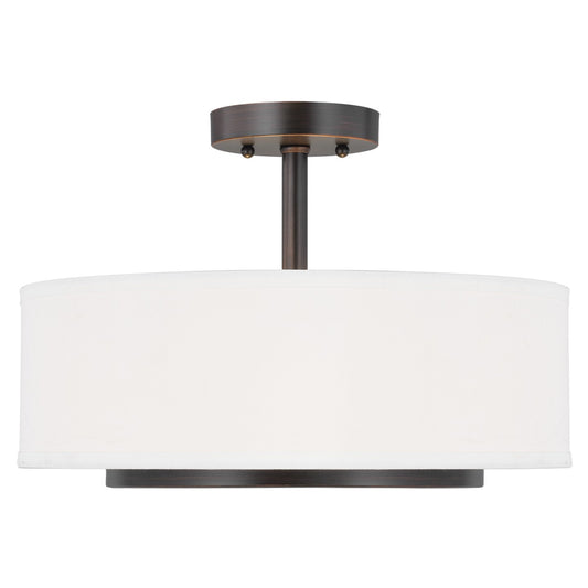 Nance Two Light Semi-Flush Convertible Pendant in Bronze