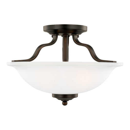 Emmons Two Light Semi-Flush Mount in Bronze