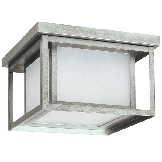 Generation Lighting - 79039-57 - Two Light Outdoor Flush Mount - Hunnington - Weathered Pewter