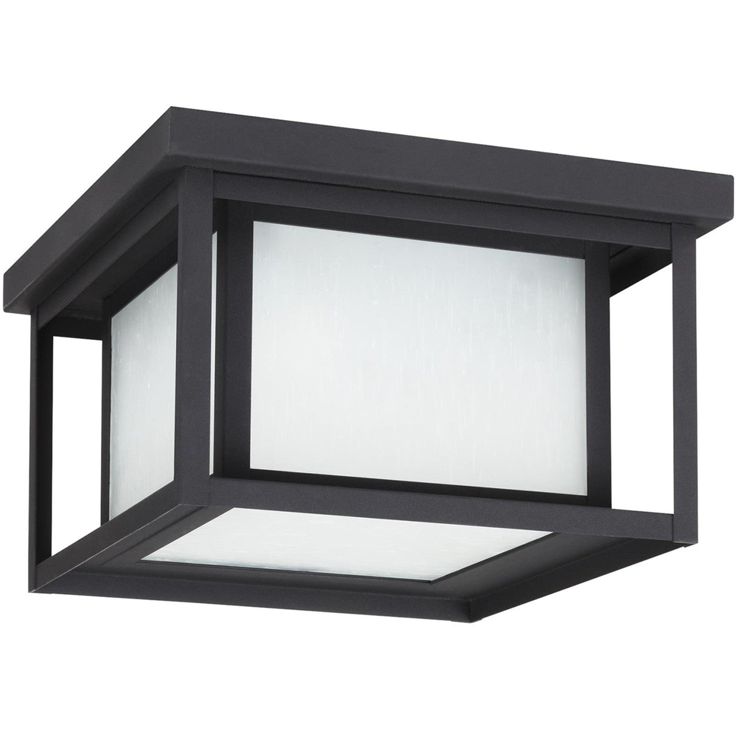 Hunnington Two Light Outdoor Flush Mount in Black