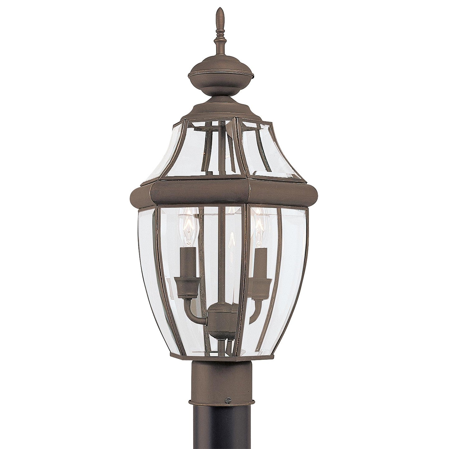 Lancaster Two Light Outdoor Post Lantern in Antique Bronze
