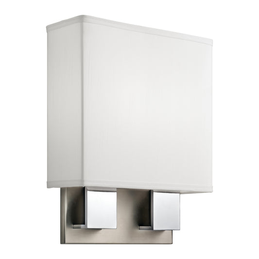LED Wall Sconce in Brushed Nickel & Chrome