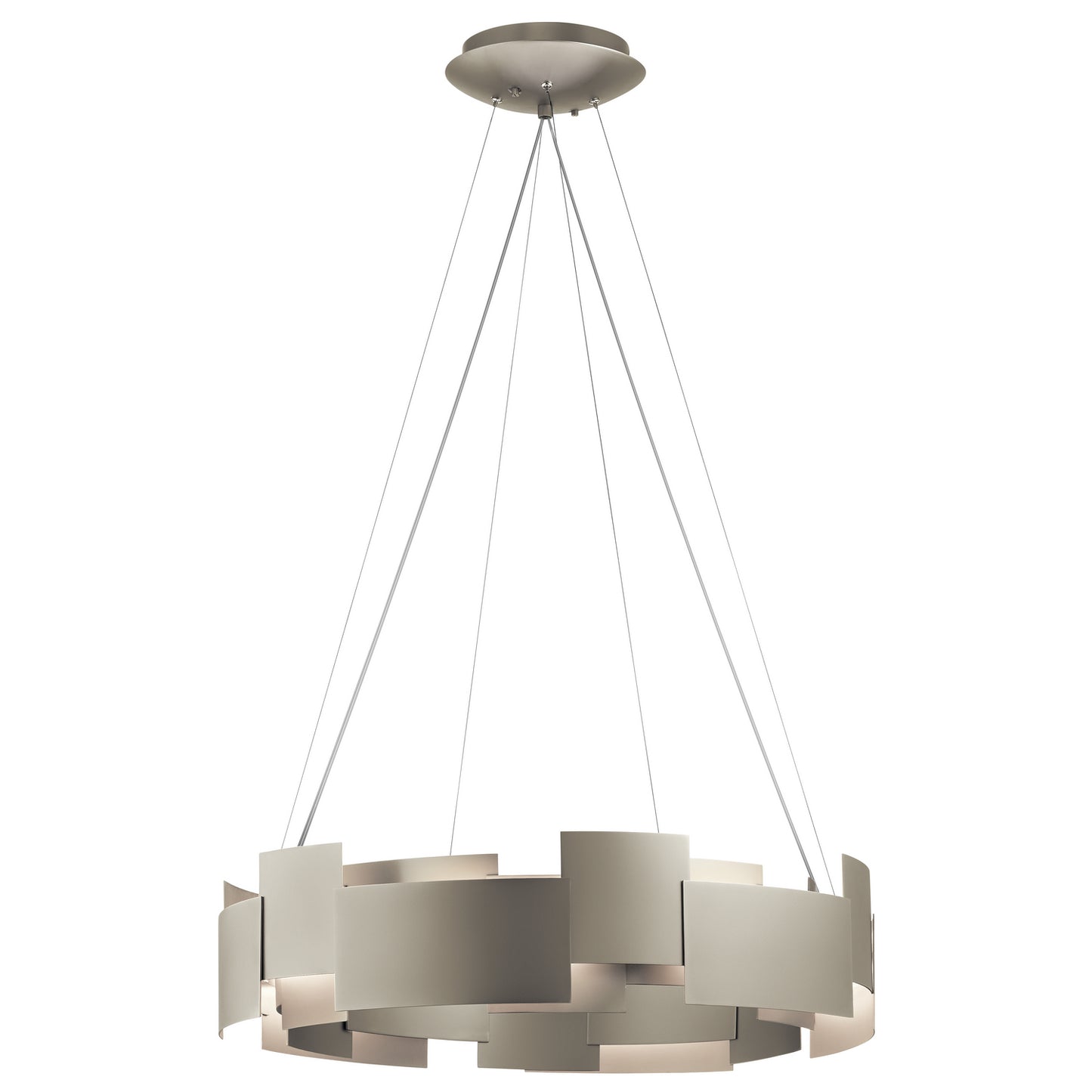 Moderne LED Chandelier in Satin Nickel