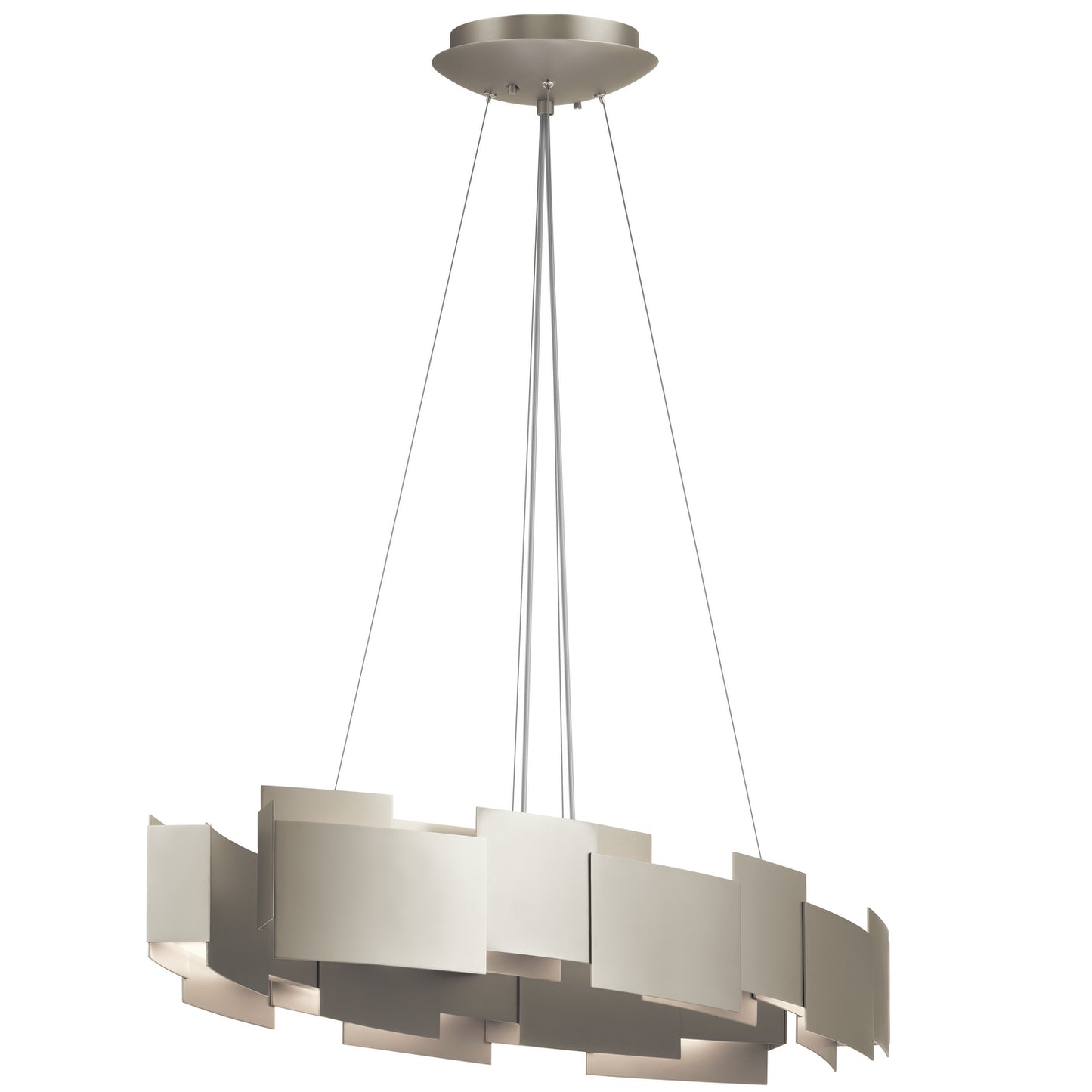 Moderne LED Chandelier in Satin Nickel