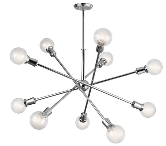 Armstrong Ten Light Chandelier in Chrome