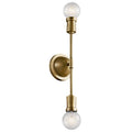 Armstrong Two Light Wall Sconce in Natural Brass