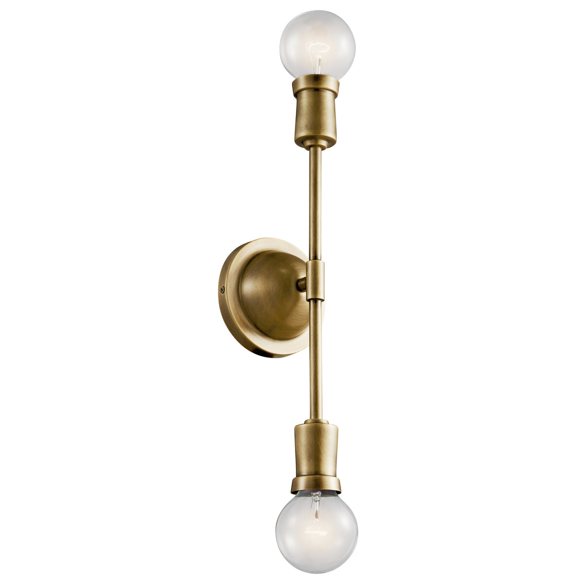 Armstrong Two Light Wall Sconce in Natural Brass
