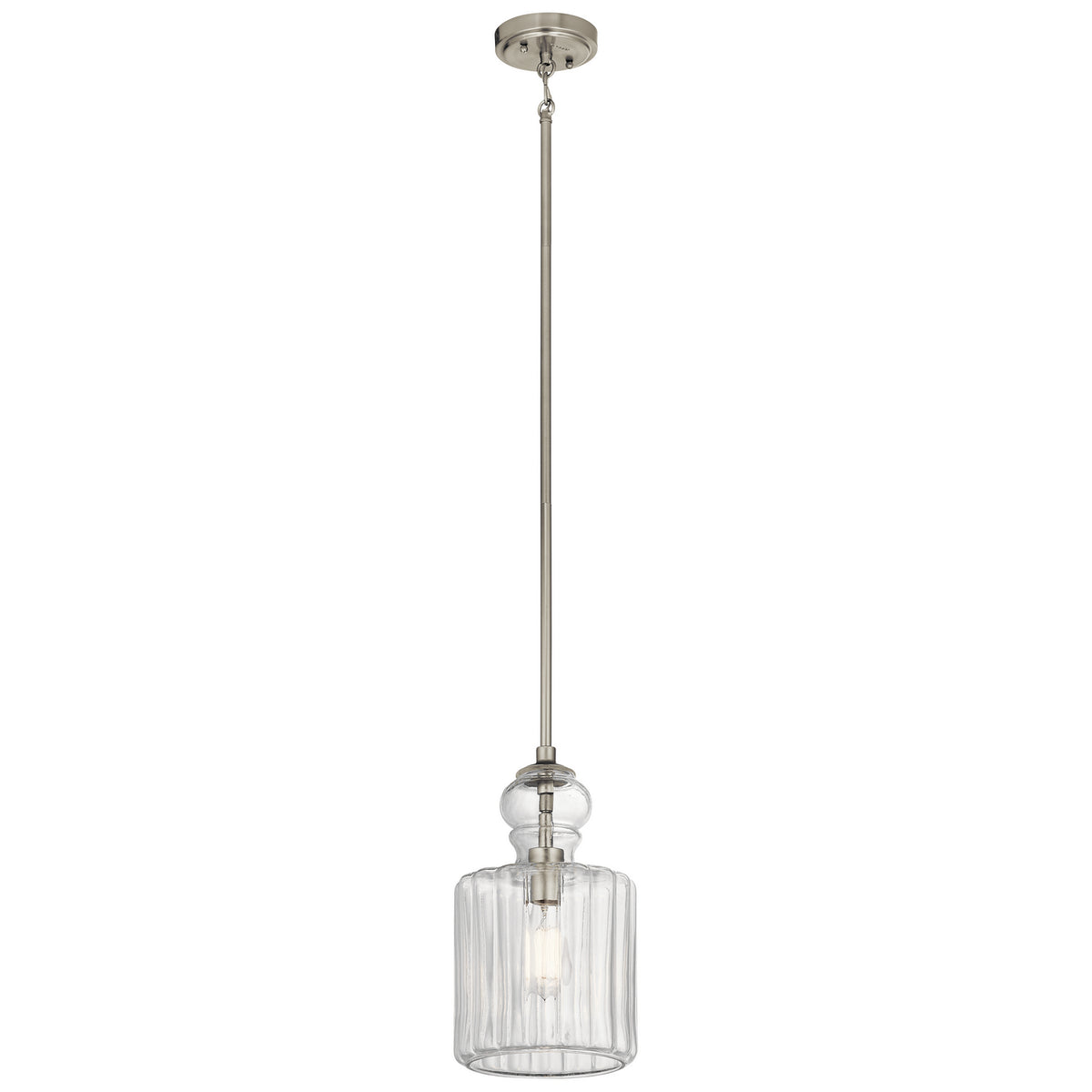 Riviera One Light Pendant in Brushed Nickel