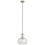 Riviera One Light Pendant in Brushed Nickel