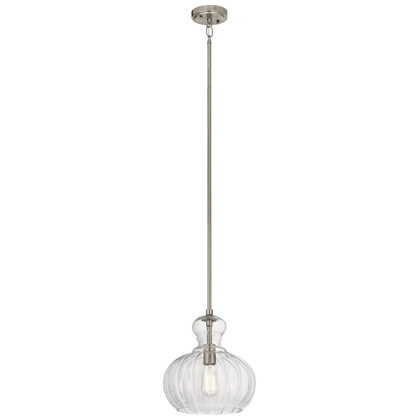 Riviera One Light Pendant in Brushed Nickel