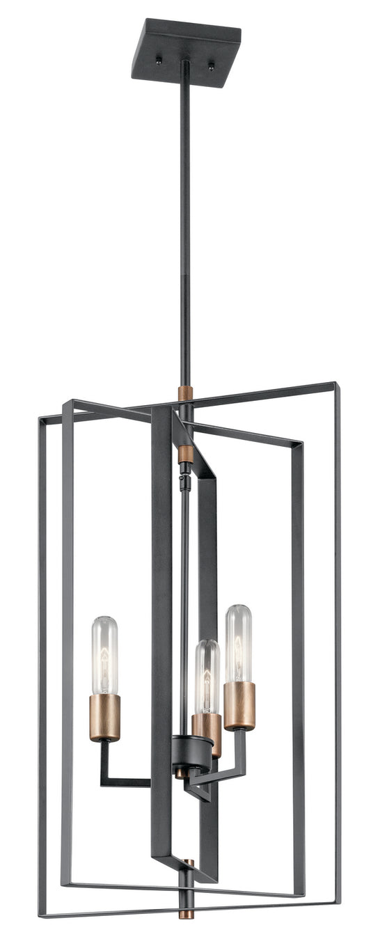 Taubert Three Light Foyer Pendant in Black