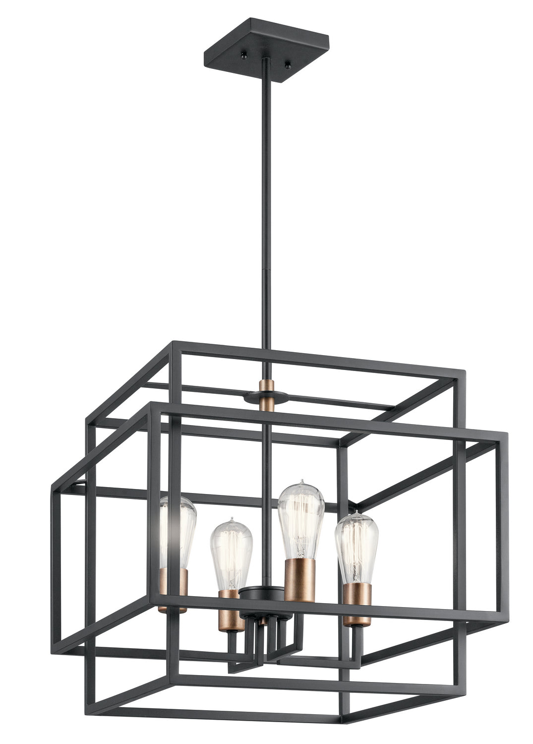 Taubert Four Light Pendant in Black