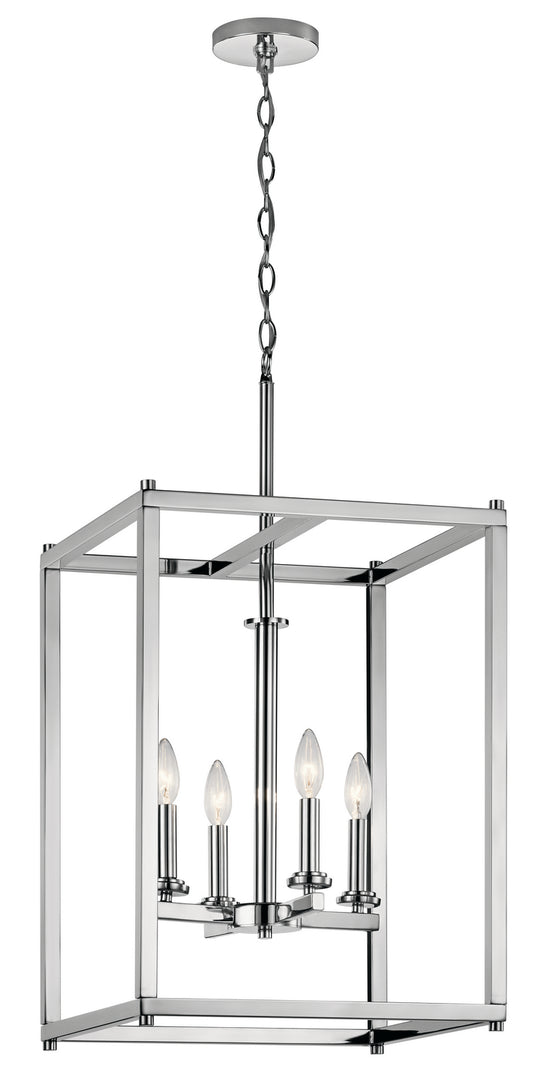 Crosby Four Light Foyer Pendant in Chrome