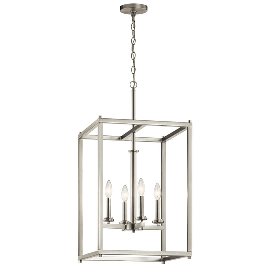 Crosby Four Light Foyer Pendant in Brushed Nickel