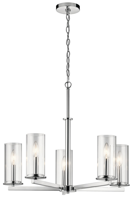 Crosby Five Light Chandelier in Chrome