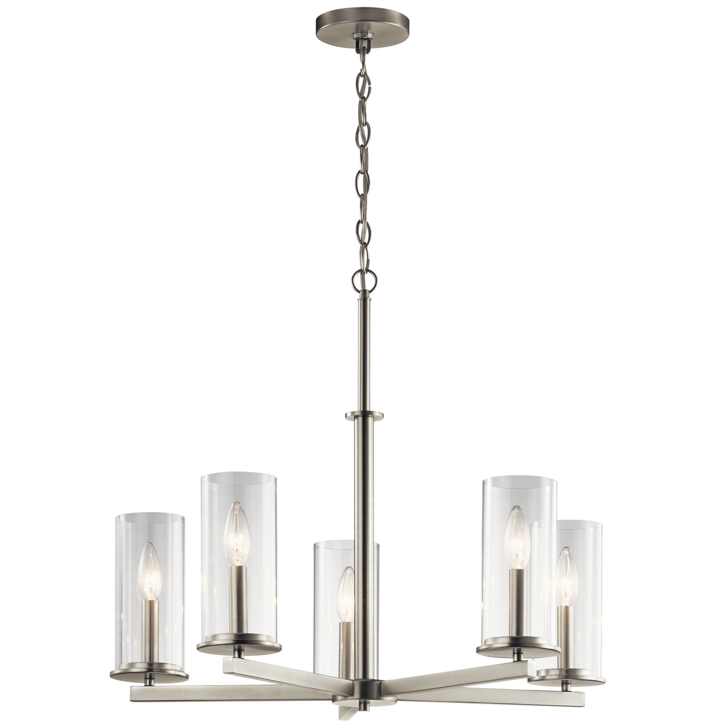 Crosby Five Light Chandelier in Brushed Nickel
