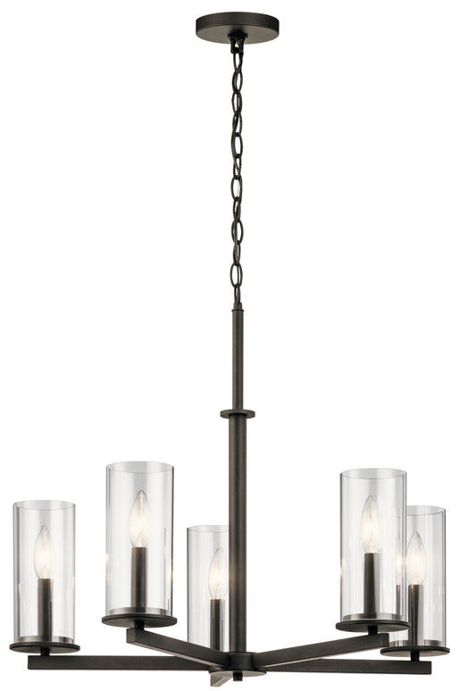 Crosby Five Light Chandelier in Olde Bronze