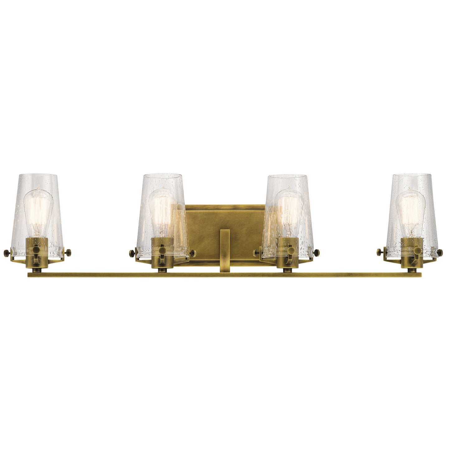 Alton Four Light Bath in Natural Brass
