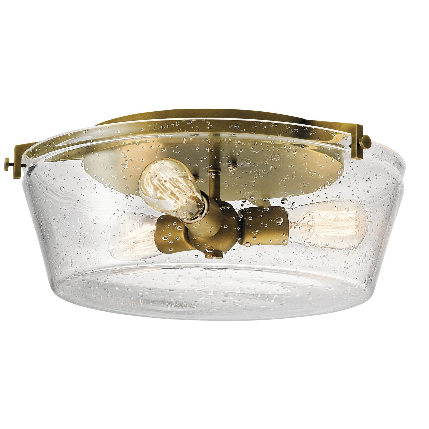 Alton Three Light Flush Mount in Natural Brass