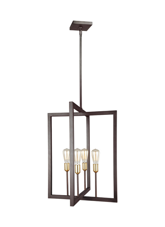 Finnegan Four Light Chandelier in New World Bronze