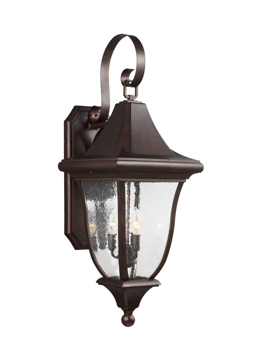 Oakmont Three Light Outdoor Wall Lantern in Patina Bronze