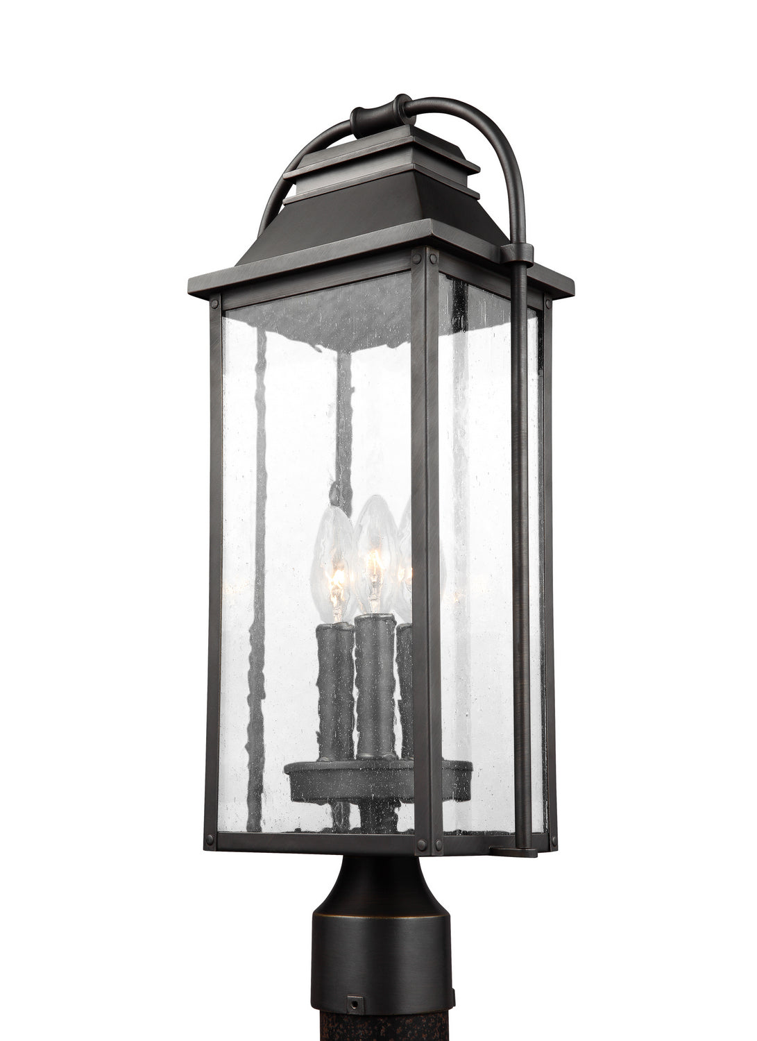 Wellsworth Three Light Post Lantern in Antique Bronze