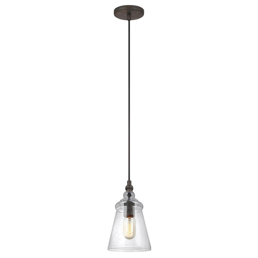 Loras One Light Pendant in Dark Weathered Iron