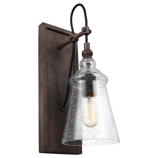 Loras One Light Wall Sconce in Dark Weathered Iron