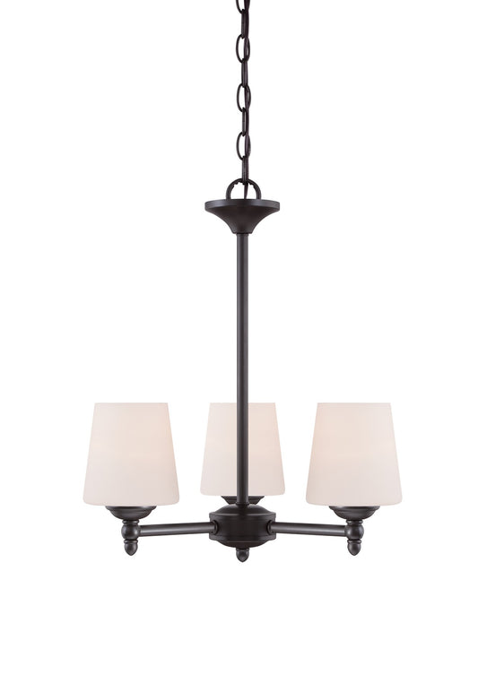 Darcy Three Light Chandelier in Oil Rubbed Bronze